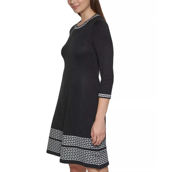 Printed-Trim Sweater Dress - Picture 5 of 12
